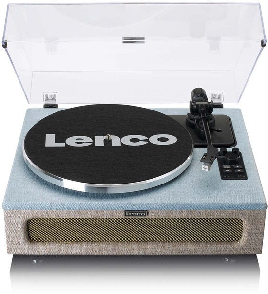 Lenco Platenspeler met Bluetooth - Vier ingebouwde Speakers 40W RMS - LS-440BUBG - Blauw Grijs