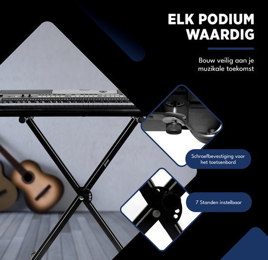 Finesse Keyboard Standaard - Verstelbaar - Statief - Piano Standaard - Toetsenbord Standaard