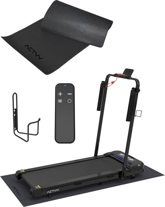ACTYV Loopband Inklapbaar 1-12km/u - Inclusief Smeerolie, Beschermmat - Hardloopband - Treadmill - Wandelband - Walking pad - Voor Thuis - Elektrisch - Opvouwbaar
