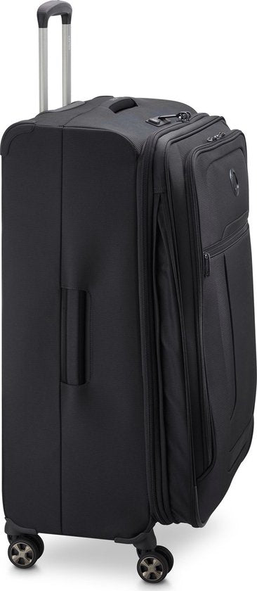 Delsey Helium DLX 78 cm Vergrootbare Reiskoffer - Zwart