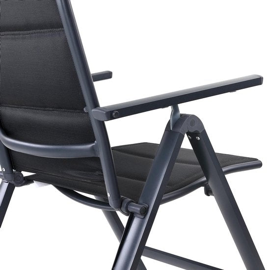 Casaria Tuinstoel Set van 2 - Aluminium Inklapbaar 7 Standen - Antraciet