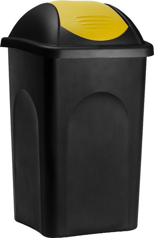 Deuba Prullenbak - Klapdeksel 60L 68x41x41cm Kunststof – Geel