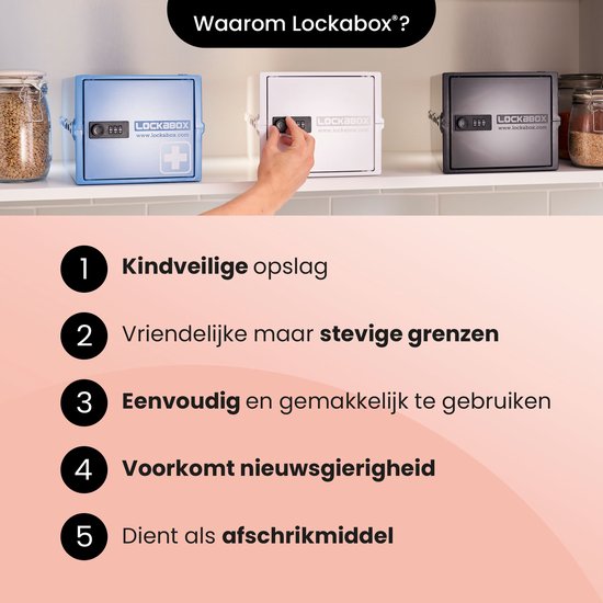 Lockabox One™ Opbergbox met Cijferslot - Afsluitbare Medicijnkast - Polycarbonaat Kluis - Koelkast en Diepvries Proof - 10,5 Liter - 31 x 21 x 17 cm