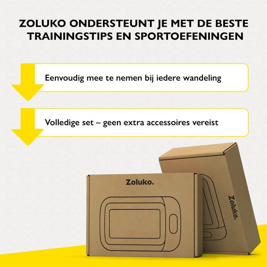 Zoluko Stappenteller – Incl. Batterij, Draagclip, Draagkoord en E-Book - 3D Technologie - Groot Scherm - Stappenteller Broekzak - Stappentellers - Activity Tracker - Activity Trackers - Stappenteller Clip - Pedometer - Zwart