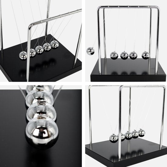 Newton cradle XL - Hoogwaardige Newton Pendel - Pendulum - Ballen - Kantoor - Decoratie - Natuurkunde - Accessoires - Bureau