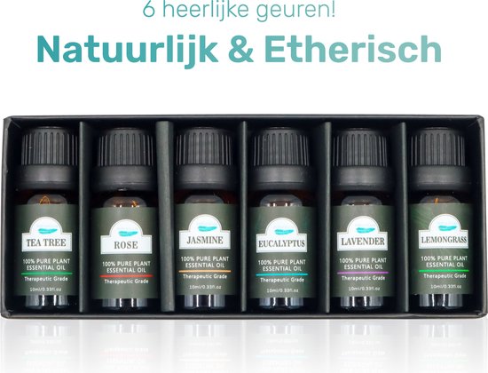 Soft & Silky - Etherische Olie - 6 stuks - 100% natuurlijk - Geschikt voor huid - Diffuser - Voetenbad - Sauna - Essentiële - Geur - olie - Oliën