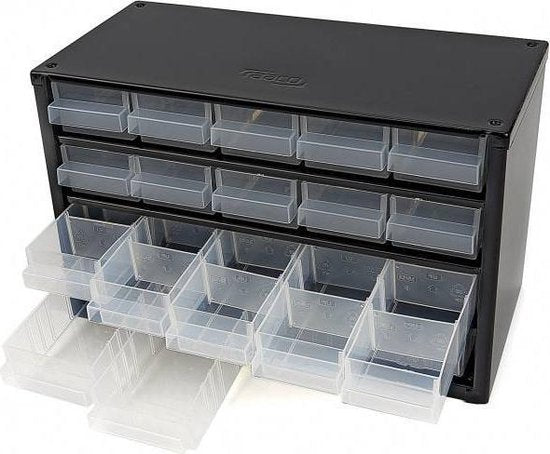 Raaco Stalen ladekast met 19 Lades - 30,6 x 15 x 19,5 cm