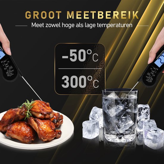 MostEssential Premium Vleesthermometer - BBQ Thermometer - Zwart