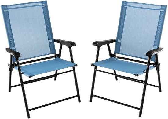 Coast Opvouwbare Stoel - 2 Stuks - 65 x 60 x 93 cm - Max. 150Kg. - Blauw