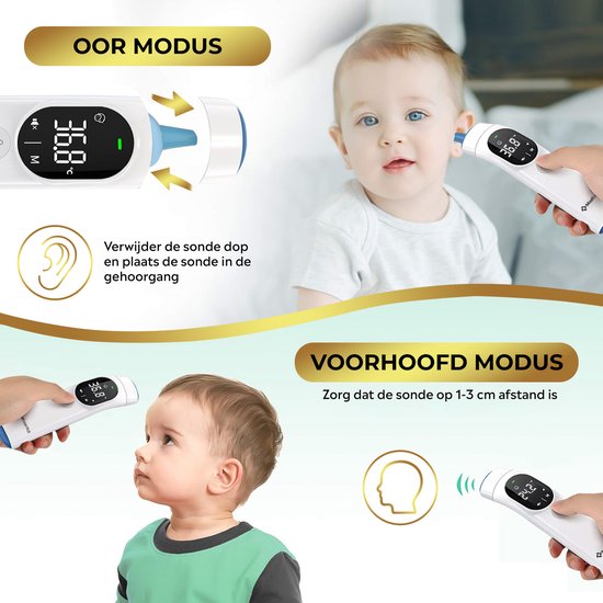 MostEssential Infrarood Thermometer PRO - Contactloos - Voorhoofd & Oor