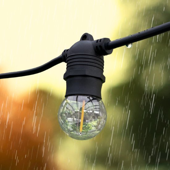 a sunny day lichtsnoer buiten - lichtslinger - lichtsnoeren voor buiten - prikkabel - warm wit licht - 10 meter - led - lichtsnoer binnen en buiten - lichtsnoeren - lichtslang voor buiten - 10 led lampen - E27 fitting - verlengbaar