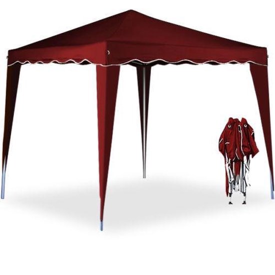 Casaria Vouwpaviljoen. party tent Capri - Popup donkerrood3x3m