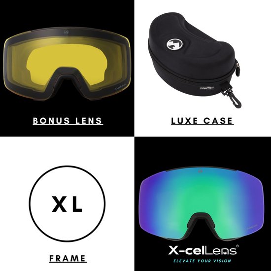 MowMow LOCAL Skibril Heren L/XL + Extra Lens – Magnetisch – Bio-Frame - R-Strap - UV400