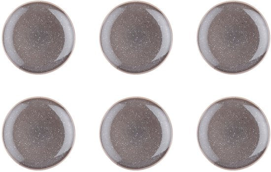 bord STELLAR Ø22cm - 6 stuks - Betongrijs
