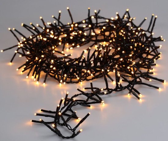 Maxi Cluster Kerstverlichting - 400 led - 6m - extra warm wit - Timer - Lichtfuncties - Geheugen - Buiten