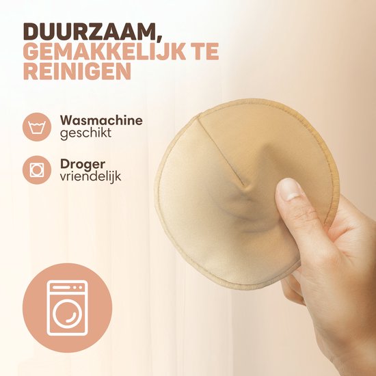 Vulpes Goods® BabyCare - Wasbare Zoogcompressen - Organisch - 14 Stuks - Cup B t/m D - Wasbaar - Natuurlijk - Milieuvriendelijk - Incl. Waszak en Opbergetui