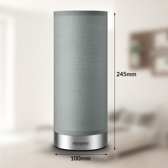 Monzana Tafellamp 2 Stuks LED – Dimbaar E14 - Satijn Nikkel Grijs
