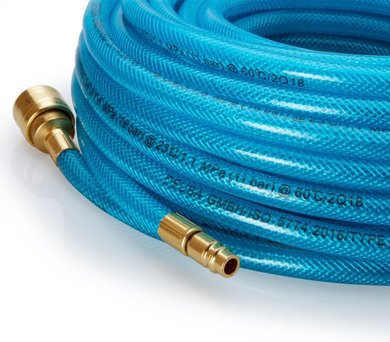 Deuba Persluchtslang 15m 15bar – Snelkoppeling 1/4-Aansluiting - Pvc