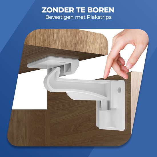 Roegaarden Kinderslot Kastjes - Kastbeveiliging voor kinderen - Wit - 12 stuks
