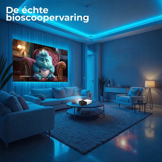 Denver Mini Beamer Full HD - Streamen vanaf je telefoon (USB-C) - Mini Projector - Incl. Afstandsbediening - HDMI/AUX/USB-C - PR800