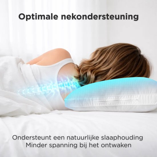 CozySense® Hoofdkussen - Set van 2 - 50x70 CM - Verkoelend Slaapkussen - Aanpasbaar Kussen met Extra Vulling - Pillow voor Zij-, Buik- en Rugslapers