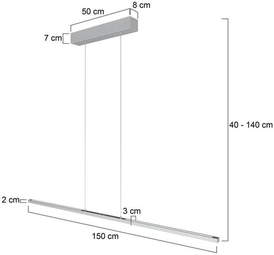 Steinhauer - Design Hanglamp Bande - Moderne Metaal Lamp met LED - In Hoogte Verstelbaar - Staal Kleur