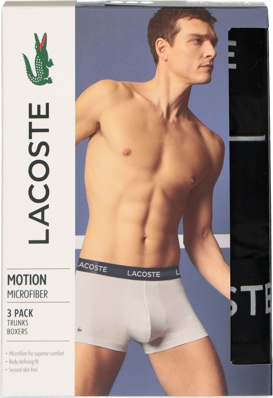 Lacoste Boxershorts Heren Microfiber Zwart 3-Pack - Maat L