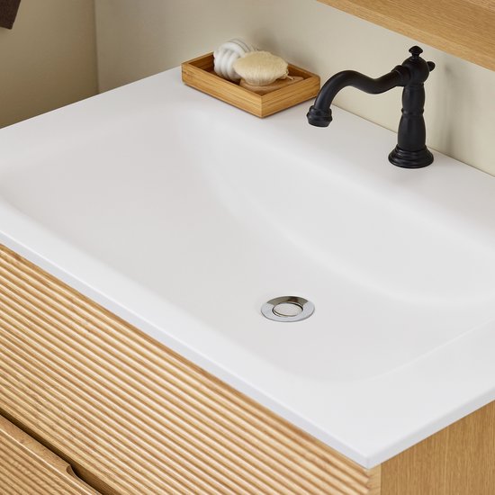 SoBuy BZR198-N Badmeubel met Wastafel - Houtcomposiet 80cm