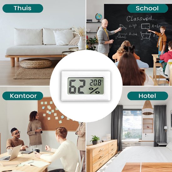 Ease Electronicz Hygrometer - Weerstation - Luchtvochtigheidsmeter - Thermometer Voor Binnen - Incl. Batterijen