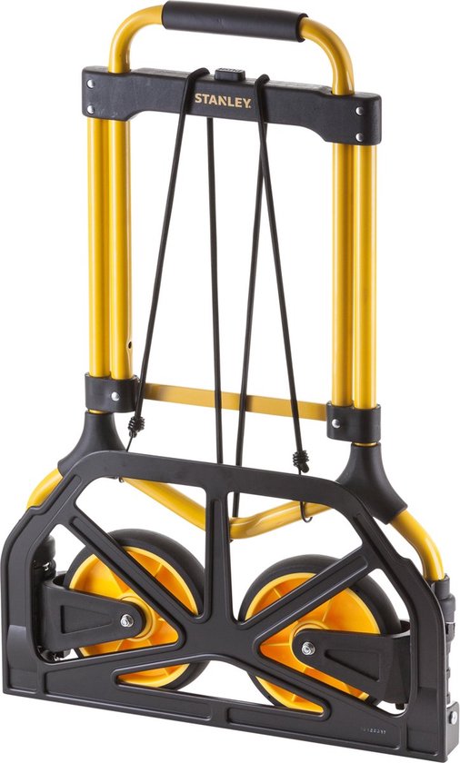 Stanley Opvouwbare Steekwagen FT582 - Draagvermogen tot 90KG - Transportwagen - 50 x 45 x 98 CM - Lichtgewicht Aluminium - Zwart/Geel