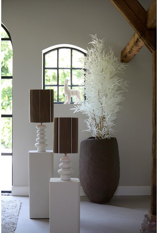 Light & Living Lampenkap Medan - Donkerbruin - Ø30cm - Modern