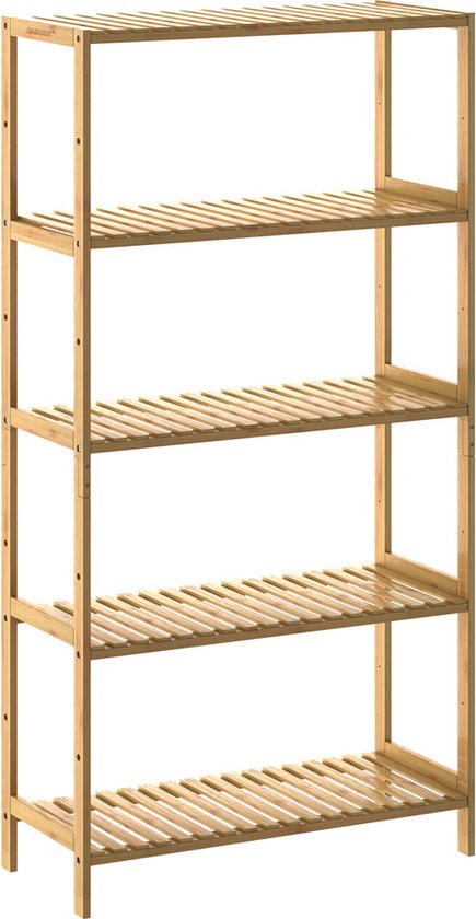 Casaria Staande Badkamerrek -130x60x26cm - 5 Planken Verstelbaar
