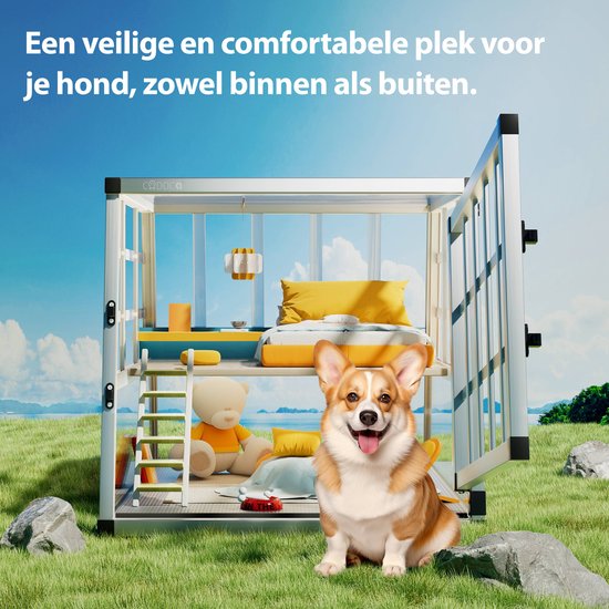 Cadoca Honden Transportbox M – Aluminium – 70x54x51cm Afsluitbaar