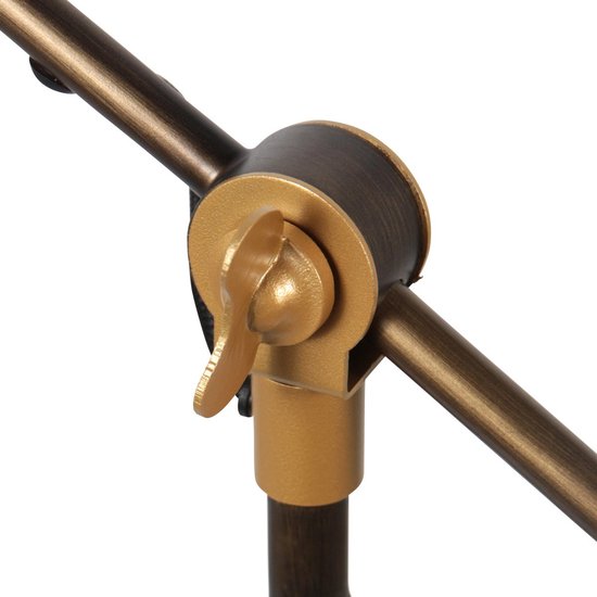 Bronzen industriële tafellamp Nove 1321BR van Mexlite, 67 cm hoog, met E27 fitting en draaibaar-kantelbaar ontwerp, ideaal voor binnengebruik