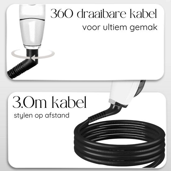 Sansbeauté® Stoomstijltang - Stoom Stijltang - Brede Platen - Professionele Stijltang – stoomstijltangs - Wit