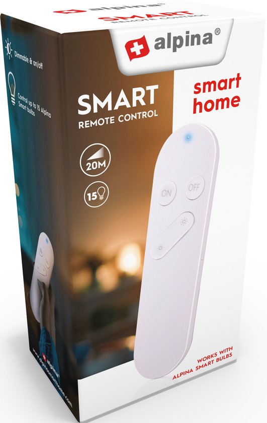 alpina Smart Home - Slimme Afstandsbediening - voor alpina Smart Lampen - Dimmen - Aan/Uit Zetten - tot 15 Lampen