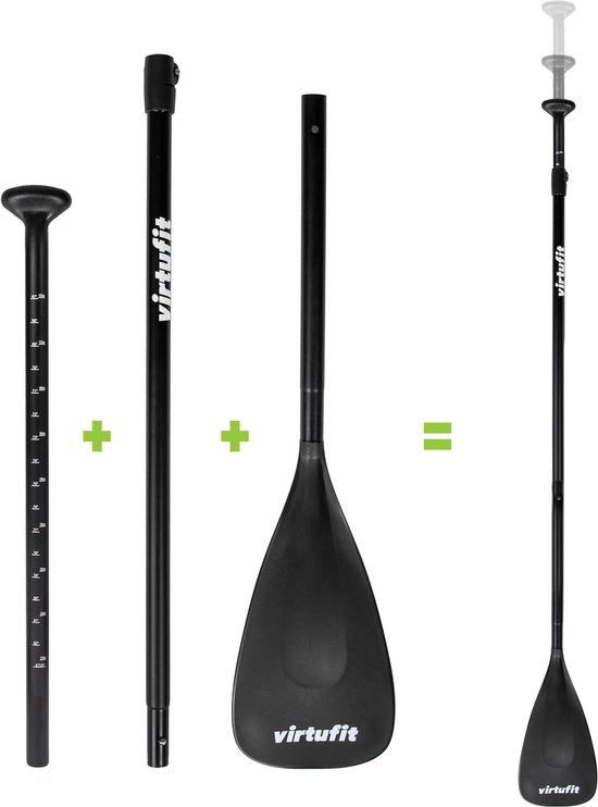 VirtuFit Ocean Opblaasbaar SUP Board 275 cm - Max. 150 kg - Complete Set - Inclusief Pomp, Peddel, Draagtas, Accessoires & GoPro-mount - Stand Up Paddle Board - Zwart