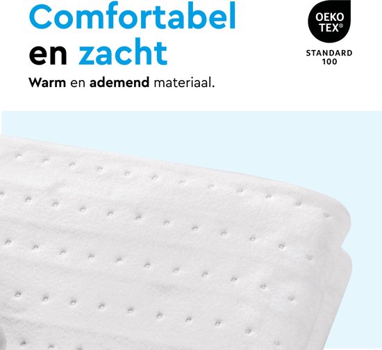 BRASQ Elektrische Onderdeken 150x80 cm – 1 Persoons - Warmtedeken - 3 Warmtestanden - Timer & Afstandsbediening – 60W Energiebesparend Verwarmingsdeken