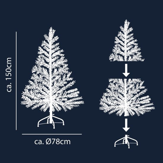 Arti Casa Kunstkerstboom 150 cm – Kerstboom Inclusief Standaard – Binnenboom Ø78cm – Groen