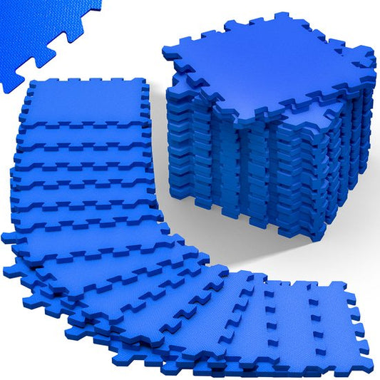 Foamtegels, zwembadtegels 16 delig, ondergrond voor zwembad, blauw