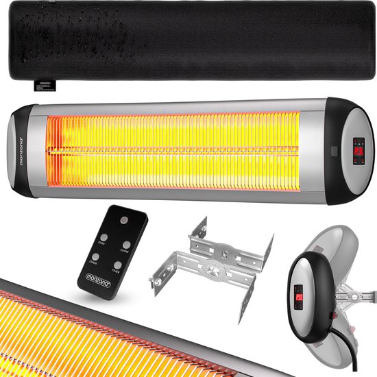 Monzana Infraroodstraler 2500W - 3 Verwarmingsniveaus - Zilver