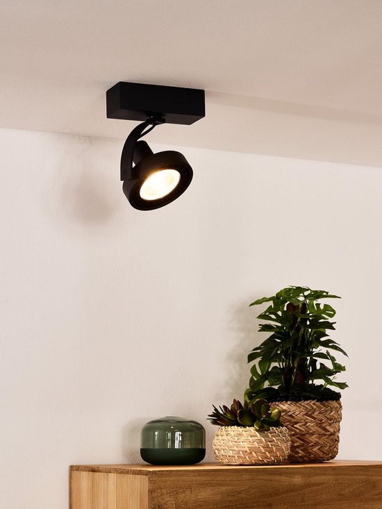 Lucide DORIAN - Plafondspot (Plafondlamp) - Ø 11,7 cm - LED Dim to warm - GU10 (ES111) - 1x12W 2200K/3000K - Zwart