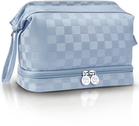 SC Travel Essentials - Toilettas en Make-up Organizer - Waterdicht en Compact - Geschikt voor Reis en Dagelijks Gebruik - Unisex - Lichtblauw