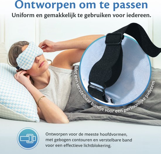 EL-Life Verkoelend Slaapmasker vrouwen & mannen - Oogmasker met velvet stoffen kant - Verstelbaar - Slaapmaskers