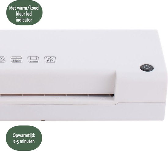 BRASQ Lamineerapparaat A3 Wit - Lamineermachine - Lamineren - Laminator - plastificeerapparaat - tot 125 micron per vel