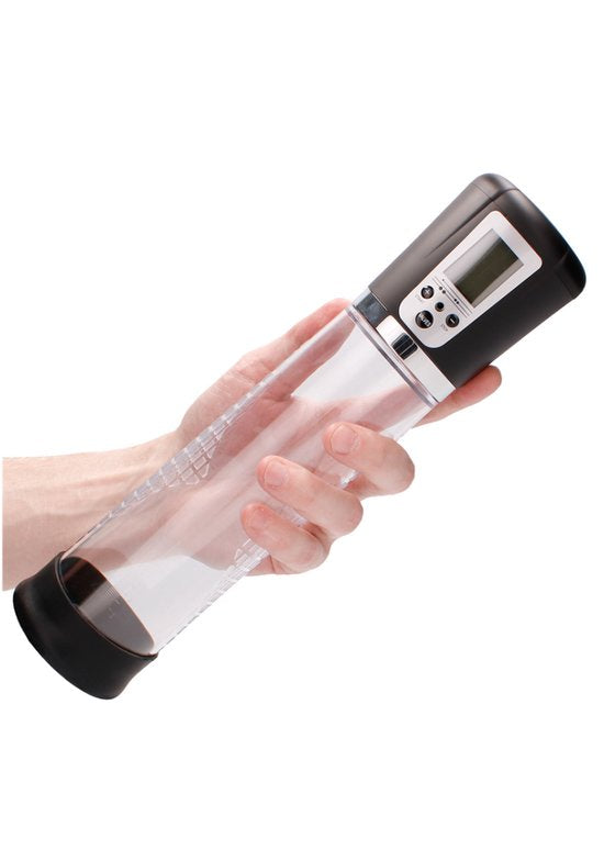 Pumped Premium Oplaadbare Automatische Penis Pomp met LCD Scherm Inclusief Siliconen Cockring - Transparant