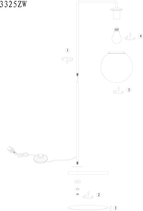 Steinhauer Vloerlamp Bollique Zwart