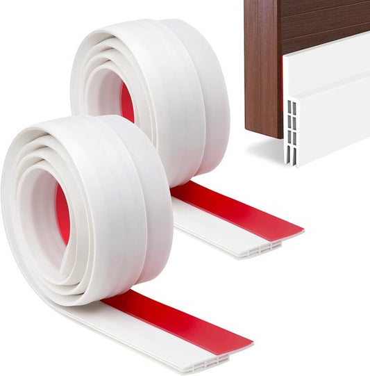Tochtstrip - Aanpasbare Tochtstopper - Zelfklevende Deurafdichting - 2-pack-Tochtstrip Voor Deuren - Hoge veerkracht- Tochtwerende Deurveger - Isolatie - Ongediertebestrijding - Voor Geluidsisolatie En Weerbestendigheid - Wit - 100 Cm x 5 Cm
