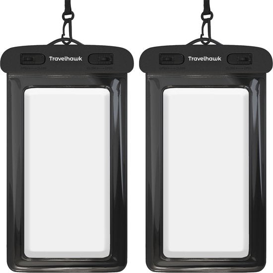 Travelhawk Waterdichte Telefoonhoesjes – Drybag Set 2 stuks – Smartphone & Paspoort – Doorzichtig