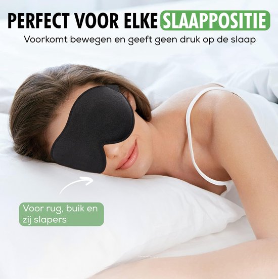 TravelHawk Slaapmasker Zwart - Luxe 3D-slaapmasker Dames Heren 100% lichtblokkerende slaapbril Zijslaper Oogmasker Nachtmasker